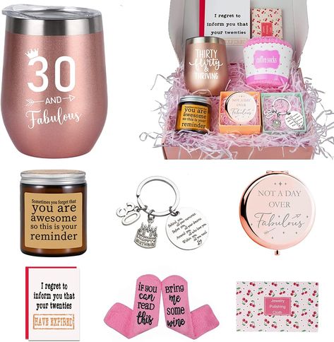 30th Birthday Gifts for Women, Funny 30th Birthday Decorations, 1992 Happy 30th Birthday Gifts Set for Her, Wife, Friend, Sister, Coworker | Unique Wine Gift Ideas Mirror Socks for 30-Year-Old Women #30th #Hello30 #HelloThirty #Thirty #Dirtythirty #Dirty30 #ThirtyandThriving #30thbdaygifts 30 Birthday Gifts, Friends Female, Mom Gifts Box, 40th Birthday Gifts For Women, 50th Birthday Gifts For Woman, 25th Birthday Gifts, Presents For Wife, Gift Baskets For Women, Happy 40th Birthday