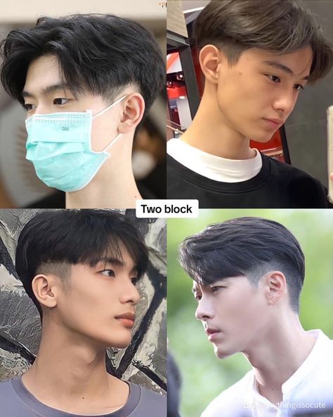 Two block men’s haircut/hairstyle (Korean) Taper Two Block Haircut, Curtain Two Block Haircut Men, Chinese Man Haircut, Two Block Short Haircut Men, Asian Men Short Hairstyle Undercut, Haircut For Teens Boys, Two Block Haircut Short, Chinese Men Haircut, 2024 Haircut Men