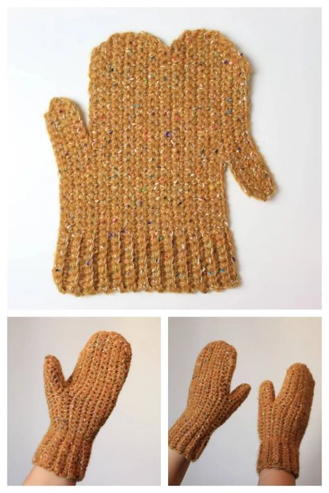 Crochet Mittens Using the Easiest Method - Crochet Kingdom Crochet Kingdom, Crochet Mitts, Crochet Mittens Free Pattern, Crochet Mittens Pattern, Fast Crochet, Confection Au Crochet, Crochet Gloves Pattern, Mode Crochet, Crochet Fingerless Gloves