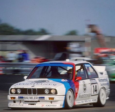 Old Racing Cars, Old Bmw M3, Bmw Race Car, Dtm Cars, Bmw Performance, Bmw E30 M3, E30 M3, Touring Car Racing, Bmw E34