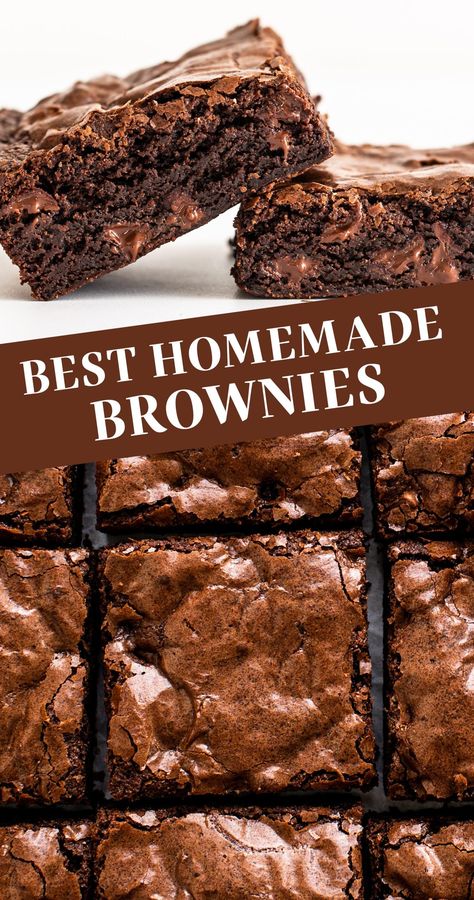 The BEST Chewy Brownies are just as fudgey as the boxed brownies but packed with way more from-scratch chocolate flavor. Easy, homemade one bowl recipe made in less than 1 hour! Best Chewy Brownies, Boxed Brownies, Chewy Brownies Recipe, Best Brownie Recipe, Brownies Recipe Homemade, Chewy Brownies, Homemade Brownies, Brownies Recipe Easy, Best Brownies