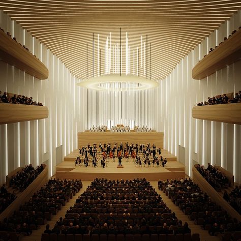 studio makal proposes lithuanian national concert hall enclosed in columns Concert Hall Architecture, Concert Architecture, Asap Rocky Concert, Got7 Concert, Small Concert, Hall Architecture, Auditorium Design, Country Music Concert, Theatre Interior