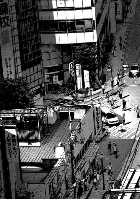 Cityscape Drawing, Too Sensitive, Wattpad Background, Goodnight Punpun, Arte Grunge, Arte 8 Bits, Anime City, Black And White City, Graphic Novel Art