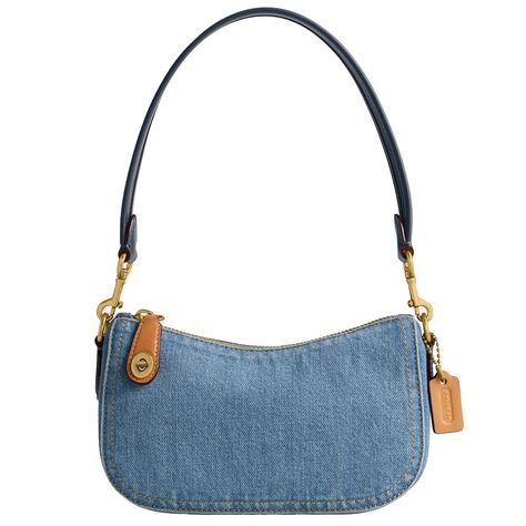 PRICES MAY VARY. Denim Swinger 20 Coach Denim Bag, Coach Swinger, Coach Denim, Structured Shoulder, Denim Shoulder Bags, Denim Purse, Fashion Hacks, Kids Luggage, Denim Bag