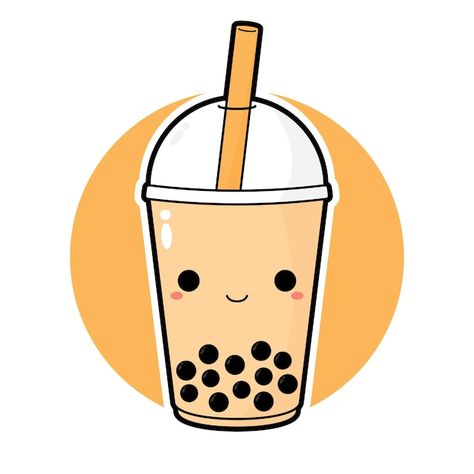 Vector cute kawaii taiwanese bubble milk... | Premium Vector #Freepik #vector #pearl-tea #bubble-tea #thai-tea #bubble-milk Kawaii, Tea Vector, Bubble Milk Tea, Cute Drawing, Vector Cartoon, Bubble Tea, Milk Tea, Cute Kawaii, Cartoon Illustration