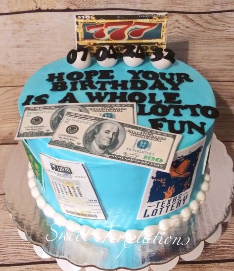 Lottery cake Lottery Theme Party, Lottery Party Theme, Lottery Themed Birthday Party, Upcycled Organization, Lottery Ticket Gift, Diy Home Office, Home Office Makeover, Lottery Ticket, Stunning Nails