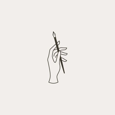 Feminine hand holding an ink pen. Logo design & marks by amber&ink Logo Drawing Design, Hand Holding Pen Drawing, Drawing Logo Art, Art Business Logo Ideas, Logo Ideas For Art Business, Logo Design Art Drawings, Tattoo Of Hands Holding Something, Logo For Art Page, Hand Logo Design Ideas