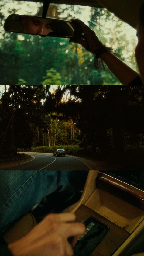 car forest film aesthetic cinematic mirror Humour, Indie Film Photography, Action Film Aesthetic, Camera Shots Ideas, Nature Cinematic Photography, Cinematic Photography Aesthetic Nature, 70s Film Photography, Cinematic Stills Film, Cinematic Short Film