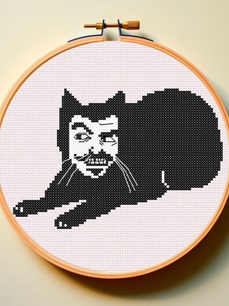 Wwdits Vladislav Cat Cross Stitch Pattern PDF Meme Modern - Etsy Hannibal Cross Stitch, Cross Stitch Patterns Cat, Cross Stitch Patterns Modern, Shadow Cat, Gift Ideas For Husband, Small Gift Ideas, Beads Brooch, Geeky Cross Stitch, Cat Cross Stitches