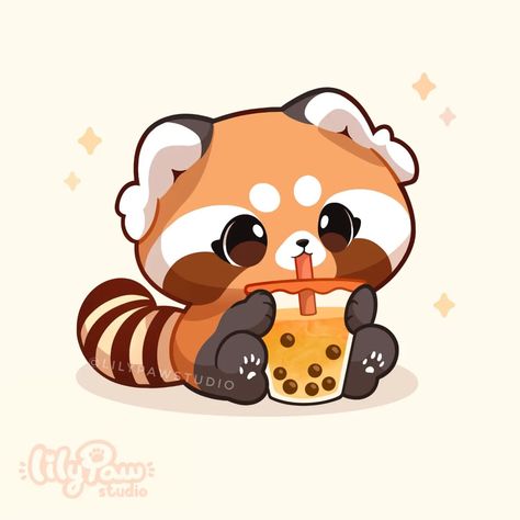 Kawaii Red Panda Drawing, Red Panda Iphone Wallpaper, Red Panda Cute Cartoon, Red Panda Drawing Cute, Silly Red Panda, Animals As Food Drawings, Red Panda Cute Drawing, Cute Red Panda Drawing, Cute Drawing Animals