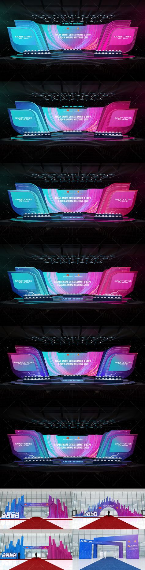 STAGE DESIGN | ASCN - THE SUMMIT 2020 on Behance Logos, Corporate Event Design Decor, Summit Stage, Tech Infographic, Social App Design, Event Booth Design, Stage Lighting Design, Photo Booth Design, Christmas Stage