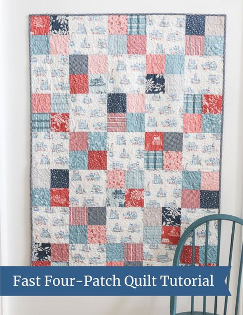 Top Baby Quilt Tutorials - Diary of a Quilter - a quilt blog Patchwork, Couture, Quilts Easy, Baby Quilt Panels, Beginner Quilt Tutorial, 4 Patch Quilt, Quilt Binding Tutorial, Drawstring Bag Tutorials, Charm Pack Quilt Patterns