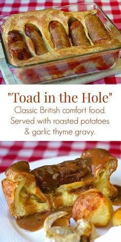 Quiche, Scottish Recipes, Breakfast Casserole With Gravy, Potatoes And Gravy, British Cooking, Toad In The Hole, British Dishes, Yorkshire Pudding, Roast Potatoes