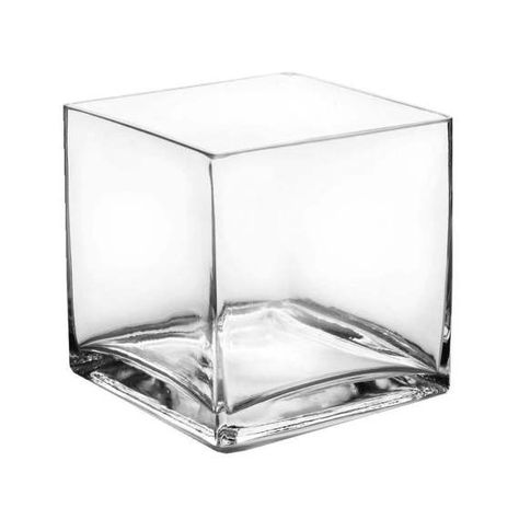 6" square glass vase for lining down center of tables for centerpieces of cut flowers. Glass Vase Candle, Cube Vase, Cactus Terrarium, Terrarium Wedding, Square Vase, Glass Cube, Classic Contemporary, Candle Vase, Vase Candle Holder
