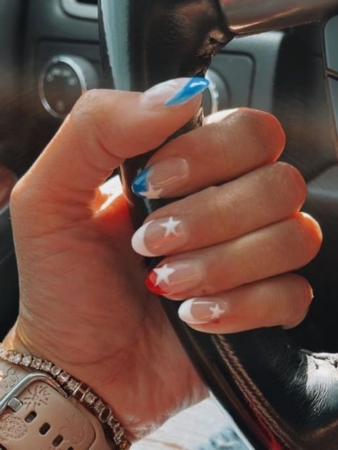 21 Elegant Milky White Nails With a Minimalist Vibe | The KA Edit Nail Ideas For The 4th Of July, Forth Of July French Tips, 4 Of July Nails Fireworks, Cute July 4th Nails, 4th Of Nails, Forth Of July Nails Fireworks, 4th Of July Nails Almond Short, 4th Of July Nails With Stars, Chrome Fourth Of July Nails