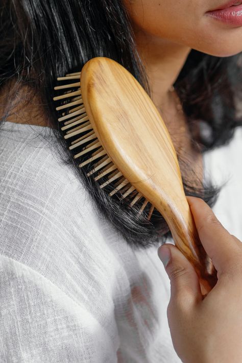 Eco Friendly Wooden Hair Brush Hair Wooden Brush Hair, Hairbrush Aesthetic, Haircare Essentials, Wooden Hairbrush, Luxury Haircare, Wooden Hair Brush, Wooden Pins, Wooden Brush, Luxury Hair Accessories