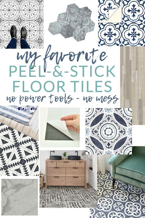 Floor Tile Decals, Adhesive Floor Tiles, Inexpensive Flooring, Peel And Stick Floor, Vinyl Floor Tiles, Casa Diy, Tile Decals, Vinyl Floor, Peel And Stick Tile