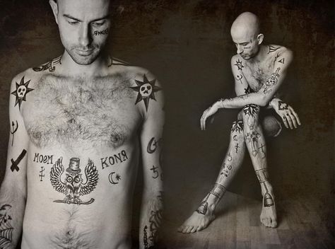 The Secret Meanings Of Russian Prison Tattoos - Pop Culture Gallery Prison Tattoo Meanings, Mob Tattoo, Russian Prison Tattoos, Star Tattoo Meaning, Tato Dengan Makna, Persian Tattoo, Gang Tattoos, Russian Tattoo, Prison Tattoos