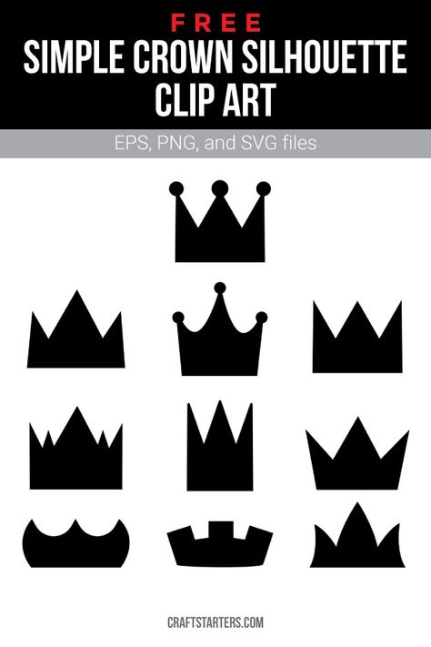 Amigurumi Patterns, Crown Sillouhette, Free Crown Svg, Crown Svg Free, Crown Cutout, Simple Crown, Crown Clip Art, Crown Silhouette, Crown Hair Clip