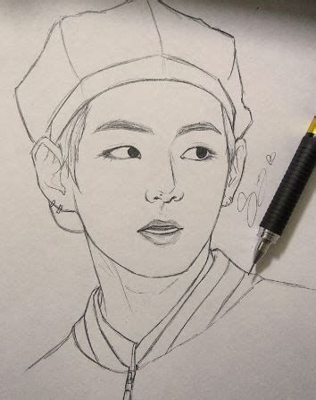 Taehyung Sketch, Bts Sketches, Bts Sketch, Bts Fan Art, Taehyung's Art, 얼굴 드로잉, Taehyung Fanart, Easy Drawings Sketches, Beauty Art Drawings