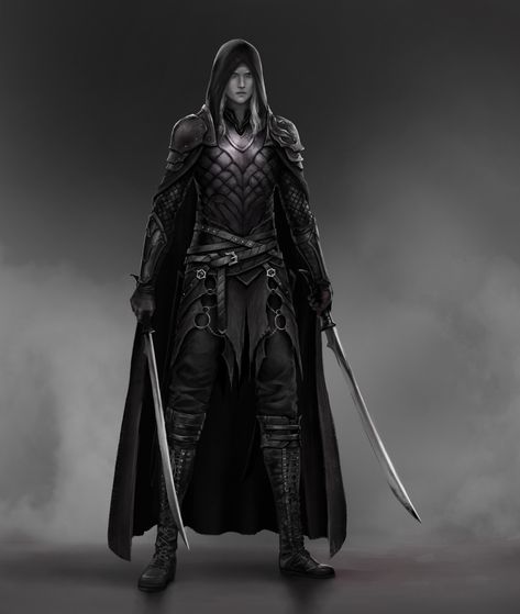 Elven Samurai, Shadar Kai Paladin, Male Fantasy Armor, Shadar Kai Male, Dark Elf Anime, Drow Armor, Drow Assassin, Drow Paladin, Dark Elf Male