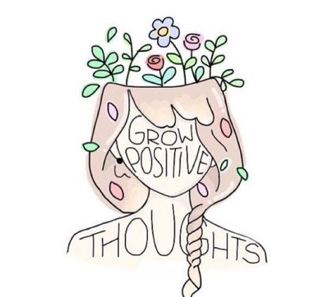 Happy Thoughts, Selflove Drawing, Mind Expansion, Doodle Diary, Fina Ord, Flowers In Her Hair, Faux Succulents, A Drawing, 그림 그리기