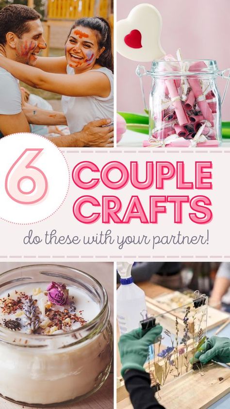 Diy Couple Crafts Projects, Craft For Couples To Do Together, Couple Diy Projects Craft Ideas, Diy Couples Crafts, Projects For Couples, Diy Crafts For Couples, Crafts For Couples, 5 Senses Gift For Boyfriend, Couples Crafts