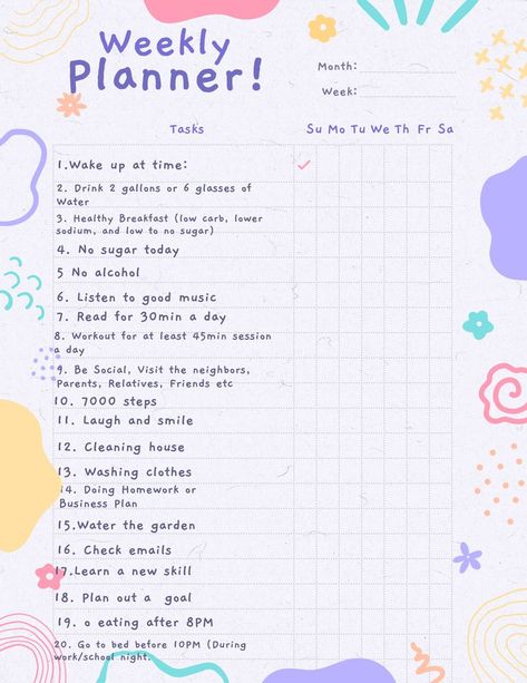 Journal Ideas Pages, Daily Routine Planner, Lifestyle Planner, Bullet Journal Ideas, Self Care Bullet Journal, Routine Planner, Vie Motivation, Learn A New Skill, Do Homework