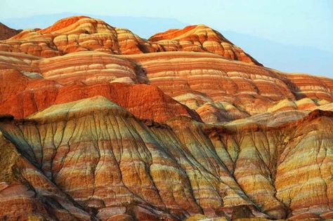 Zhangye Danxia Landform Geological Park Nature, Zhangye Danxia Landform, Zhangye Danxia, Danxia Landform, Landform, Rocks And Fossils, Colorful Mountains, Rainbow Mountain, Mountain Photos