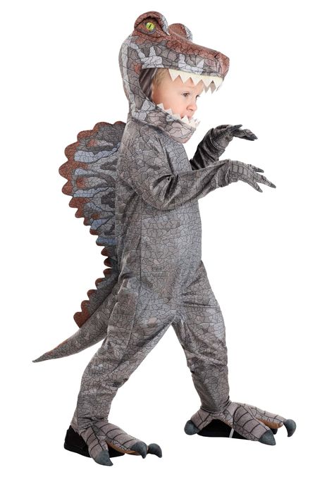 PRICES MAY VARY. Plush Size: 2T COSTUME INCLUDES: This detailed dinosaur toddler kids costume features a printed velour fabric jumpsuit with attached dinosaur claw mitts and an attached crest and dinosaur tail. It also includes a dinosaur hood headpiece with a dinosaur face, and a pair of dinosaur claw shoe covers. FROM FUN COSTUMES: Dinosaur costumes are always a popular choice for children at Halloween, so we were sure to craft this spinosaurus dinosaur costume with special care and extra atte Spinosaurus Costume, Forrest Gump Costume, Adult Dinosaur Costume, Handmaids Tale Costume, Kids Dinosaur Costume, Dinosaur Costumes, Kiss Costume, Troll Costume, Halloween Playlist