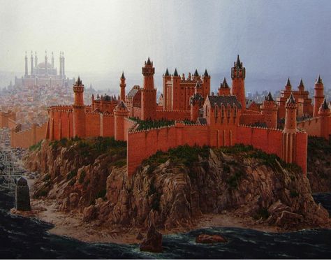 The Red Keep of Kings Landing Ted Nasmith, The Red Keep, Game Of Thrones Castles, Game Of Thrones Westeros, Kings Landing, Asoiaf Art, King's Landing, Hbo Game Of Thrones, Royal Castles