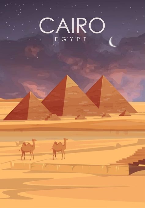 Egypt Poster, Egypt Pyramids, Egypt Map, Citation Art, Affiches D'art Déco, Pyramids Egypt, City Cartoon, Cartoon Posters, Egypt Art