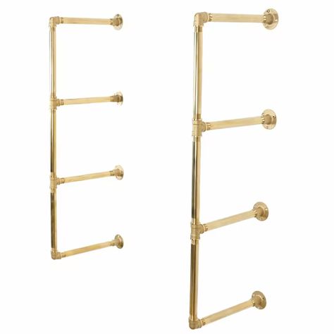 Solid Brass Pipe Fitting Tiered Shelving Unit Without Wood - Etsy Drinks Pantry, Bistro Shelves, Shelves Standing, Bistro Shelving, Brass Shelving, Wall Mounted Shelving Unit, Brass Pipe Fittings, Steel Shelving Unit, Brass Shelves