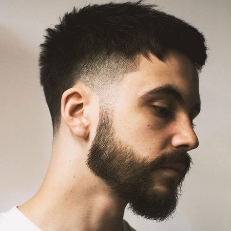 Brunette Hair Trends, Very Short Hair Men, Crew Cut Hair, Men Fade Haircut Short, Men Hair Highlights, Short Hair With Beard, Short Fade Haircut, Mens Haircuts Short Hair, Men Haircut Curly Hair