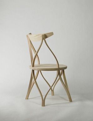Steam bent wood chair from Studio Dohoon Wood Chair Design Ideas, Luxury Office Chairs, Wood Chair Diy, Steam Bending Wood, How To Bend Wood, Chair Diy, Wood Chair Design, Chair Ideas, Bent Wood