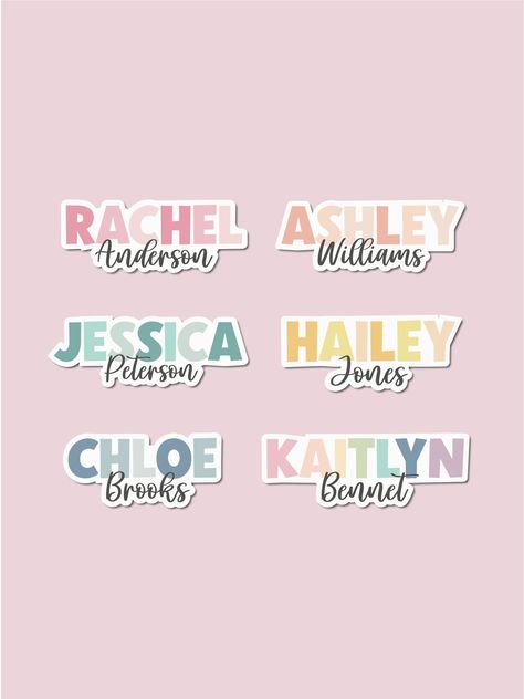 Personalize your belongings with our colorful, waterproof name stickers. Free shipping on orders over $50. #namestickers #customstickers . #Name_Label_Design #Name_Sticker_Design #School_Stickers_Labels #Kids_Name_Labels Cricut Name Stickers, Name Stickers For School Books, Name Label Design, Cute Name Labels, Name Sticker Design, Name Stickers For School, Name Stickers Personalized, School Stickers Labels, Kids Name Labels