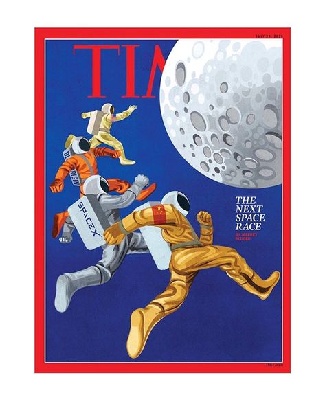 This week’s cover of @time illustrated by SHOUT is a homage to the Dec. 6, 1968, cover illustrated by #robertgrossman . Published shortly before the success of Apollo 8 which made U.S. astronauts the first to orbit the moon and marked a pivotal moment for space exploration. Space Race Poster, Space Race Art, Space Moodboard, Astronomy Magazine, Space Magazine, 1960s Posters, Magazines Cover, Time Cover, Lunar Lander