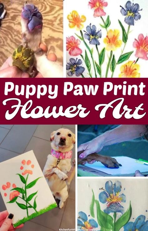 Dog Paw Print Art Art By Dogs, Art With Your Dog, Painting With Your Dog, Crafts With Dogs, Euthanasia Quotes, Dog Keepsake Ideas, Dog Prints Art, Paw Painting Dog Art, Paw Print Art Diy