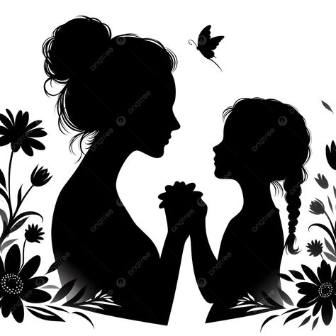 Mother And Daughter Sketch Drawing, Mother And 3 Daughters Art, Mother Daughter Drawing Sketches, Mother Daughter Art Drawing, Mother Daughter Art Sketch, Mother And Daughter Drawing Sketches, Cute Mother And Daughter Drawings, Mother Daughter Sketch, Mother And Daughter Silhouette