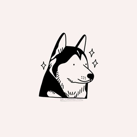 Behance :: For You Husky Tattoo, Husky Drawing, Private Tattoo, Digital Art Procreate, Private Tattoos, Art Procreate, Cute Husky, Tu Me Manques, Illustration Digital Art