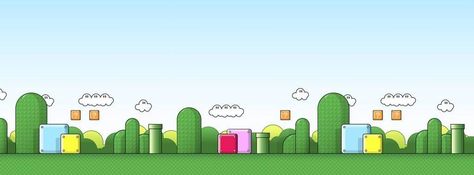 super mario Game Landscape, Cool Facebook Covers, Fb Timeline Cover, Cover Photos Facebook, Timeline Cover Photos, Mario Game, Facebook Header, Fb Banner, Photo Facebook