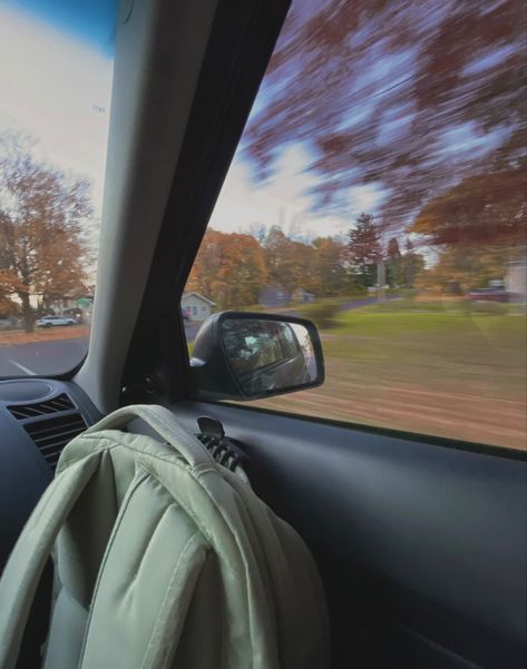 Driving In Fall Aesthetic, No School Aesthetic, Drive To School Aesthetic, Back To School Fall Aesthetic, Moving Schools Aesthetic, School During Fall Aesthetic, Fall School Vibes, School Aesthetic Autumn, School Days Aesthetic