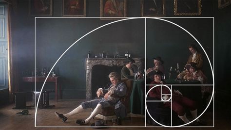 A still from the Stanley Kubrick film "Barry Lyndon" (1975) Fibonacci Composition - Also known as the Golden Mean, Phi, or Divine Proportion, this law was made famous by Leonardo Fibonacci around 1200 A.D. He noticed that there was an absolute ratio that appears often throughout nature, a sort of design that is universally efficient in living things and pleasing to the human eye. Stanley Kubrick Photography, Film Composition, Barry Lyndon, Cinematography Composition, Film Tips, Filmmaking Cinematography, Film Photography Tips, Ragamuffin, Composition Art