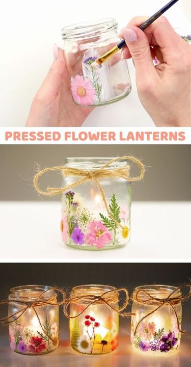 This pressed flower craft is SO PRETTY! Make your own pressed flower lanterns that are beautiful, and really easy to put together. With a bit of mod podge and dried flowers you have a gorgeous candle holder that’s super inexpensive to make. These make for wonderful gifts for just about any occasion! They are especially nice for moms, grandmas, and aunts for birthdays and other special occasions. Easy Crafts For Selling, Plant Related Crafts, Fairycore Crafts Diy, Steam Ideas For Kids, Cottage Core Crafts Diy, Crafts High School, Funeral Flowers Keepsake Diy, Crafts For Elderly Assisted Living, Pressed Flower Lanterns