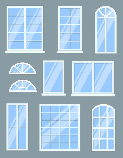 Anime Window, Draw Background, Window Illustration, Drawing Room Interior, Window Drawing, Roof Shapes, Vintage Architecture, Broken Window, House Window