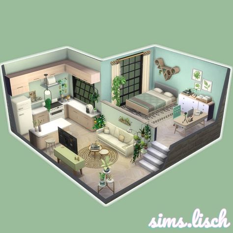 Sims 4 Hus, Reka Bentuk Landskap, Sims 4 Loft, Sims 4 Houses Layout, Case Minecraft, Rumah Minecraft Sederhana, Detail Arsitektur, Blocksburg Room Ideas￼, Sims Freeplay Houses