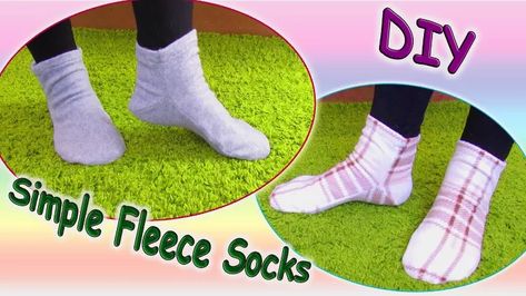 This is a guide to making DIY fleece slipper socks. Learn how to make fleece slipper socks from scratch with this easy step-by-step sewing tutorial. Diy Fleece Socks, Diy Slipper Socks, Sew Socks Pattern, Diy Socks Pattern Sewing, Diy Socks How To Make, Sock Patterns Sewing, How To Sew Socks, Socks Sewing Pattern, Sewing Socks