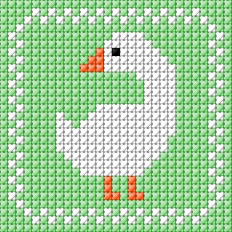 Goose|x-stitch|10 Free Patterns Online Goose Cross Stitch Pattern, Goose Alpha Pattern, Goose Cross Stitch, Cross Stitch Calculator, Tiny Cross Stitch, Colorwork Knitting, Cross Stitch Letters, Crochet Wall Hangings, Crochet Cow