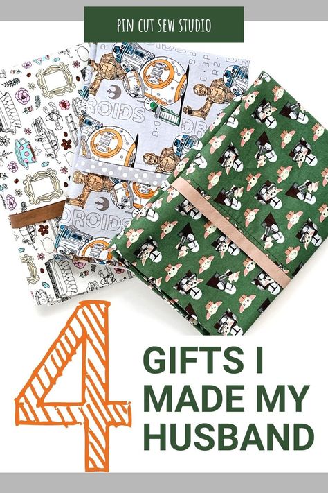Diy Christmas Gifts For Men, What To Sew, Sewing Projects For Guys, Sewing Christmas Gifts, Christmas Fabric Crafts, Diy Sewing Gifts, Diy Gifts For Men, Folded Fabric Ornaments, Christmas Sewing Projects