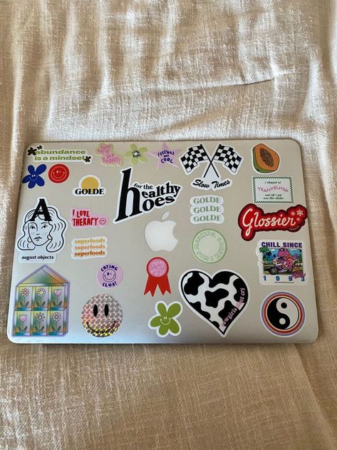 lovely lil stickies 💌 in 2022 | Laptop case stickers, Computer sticker, Macbook stickers Macbook Sticker Case, Aesthetic Sticker Phone Case, Macbook Case Ideas, Computer Stickers Aesthetic, Macbook Stickers Aesthetic, Laptop Aesthetic Stickers, Laptop Decoration Stickers, Laptop Deco, Macbook Case Stickers